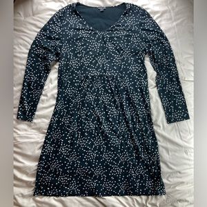 J.Jill floral print midi dress with v-neck and long sleeves!